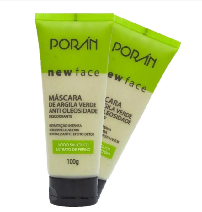 Máscara de Argila Verde Antioleosidade Poran Detox Facial